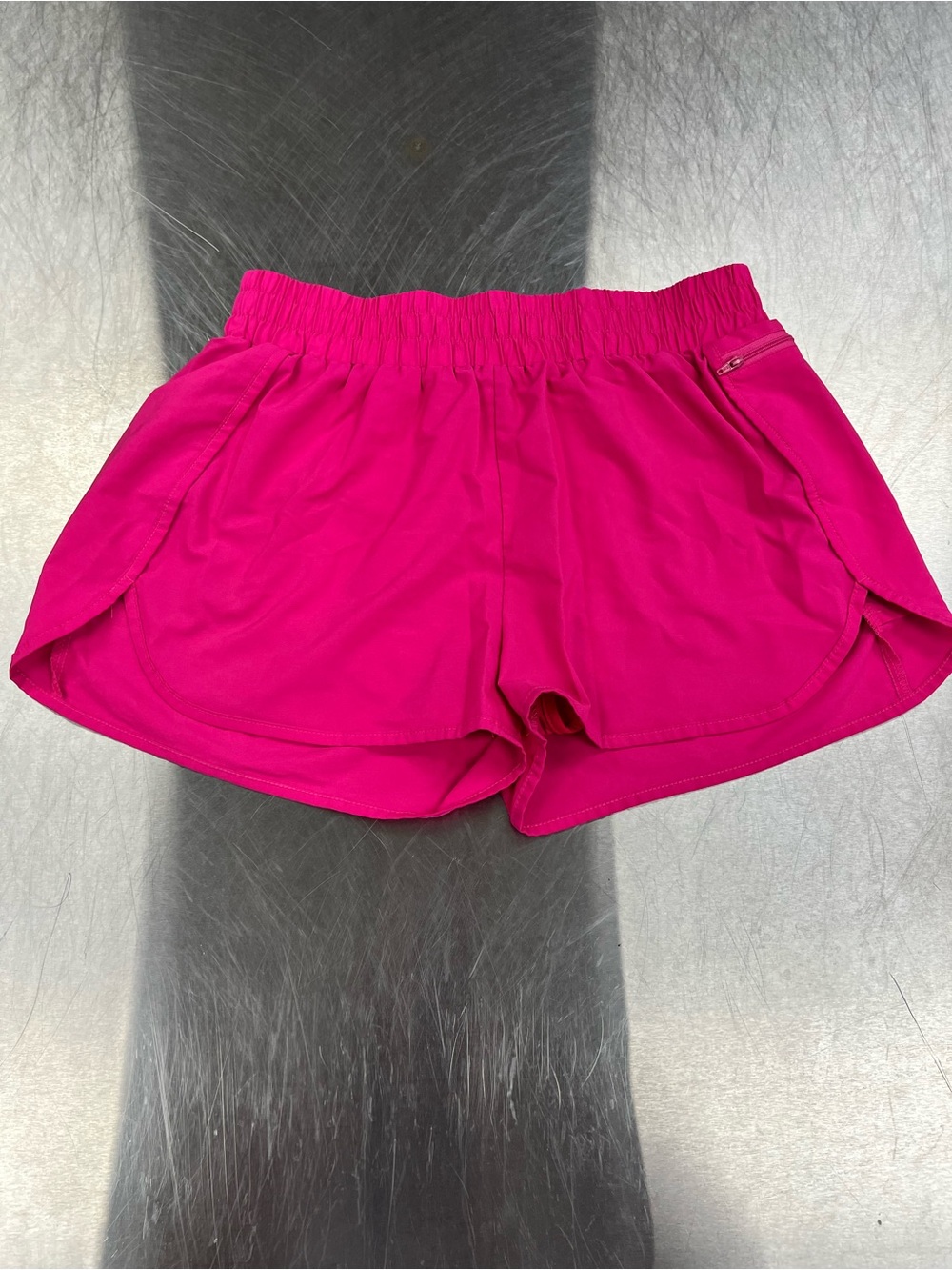 B Hot Pink Athletic Shorts Layered with Elastic Waist Women’s L
